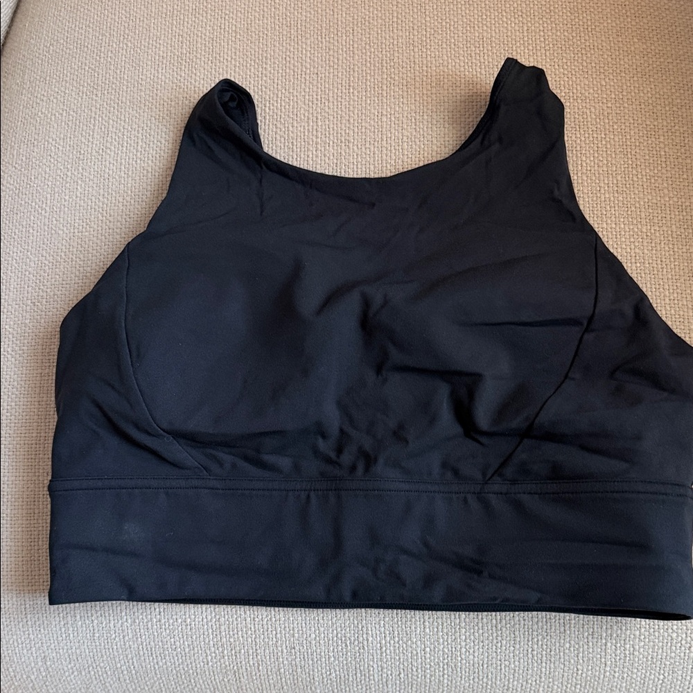 lululemon athletica Black Scoop-Neck Longline Sports Bra